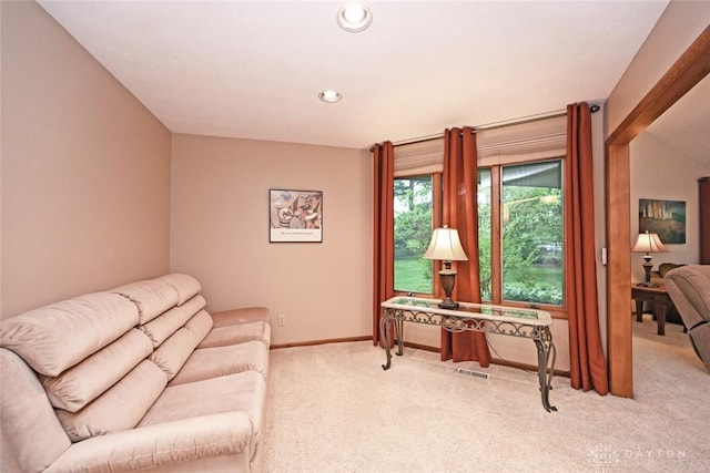 1241 Wind Field Ct, Washington Twp, OH 45458 - living room featuring light carpet and recessed lighting