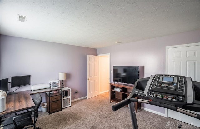 21 Meadowcrest Dr, Franklin, OH 45005 - office area featuring carpet floors and a textured ceiling