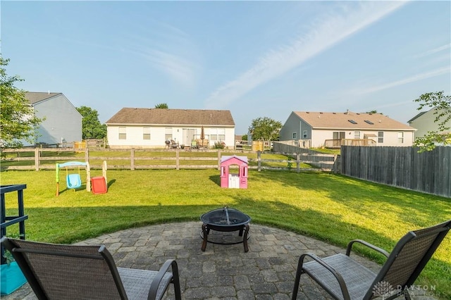 21 Meadowcrest Dr, Franklin, OH 45005 - view of patio with a fire pit