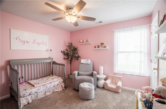21 Meadowcrest Dr, Franklin, OH 45005 - carpeted bedroom featuring a ceiling fan and baseboards