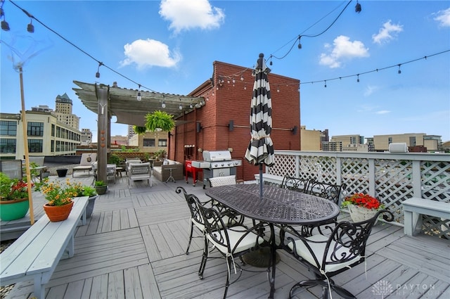 18 S Saint Clair St Unit 203, Dayton, OH 45402 - deck with a grill, an outdoor hangout area, and outdoor dining area