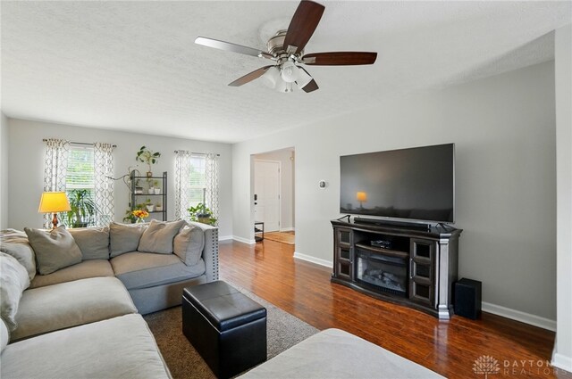 1510 Ash Ridge Ct, Vandalia, OH 45377 - living area featuring wood finished floors and a ceiling fan