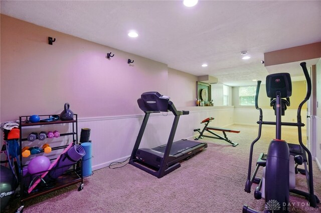 1510 Ash Ridge Ct, Vandalia, OH 45377 - exercise area featuring carpet flooring and recessed lighting
