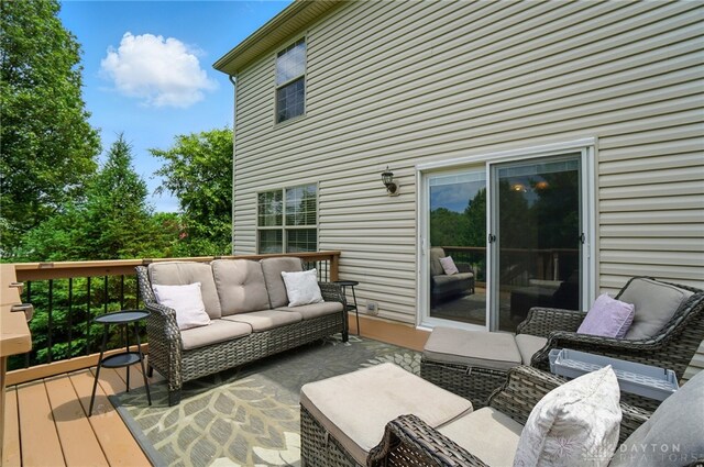 1510 Ash Ridge Ct, Vandalia, OH 45377 - wooden terrace featuring an outdoor hangout area