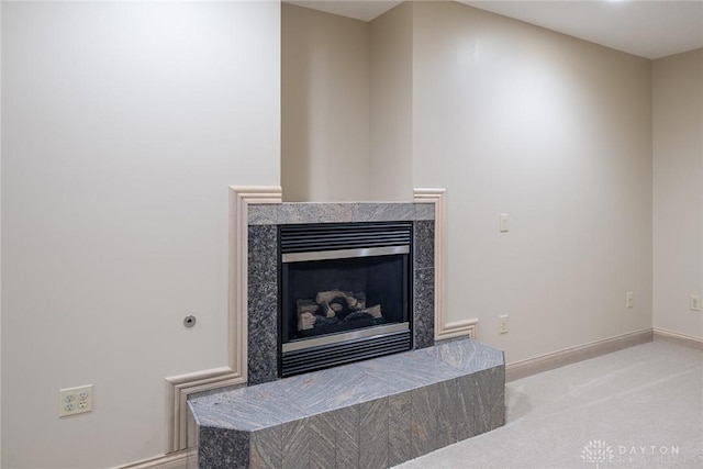 337 Yorkshire Ln, Beavercreek Twp, OH 45385 - detailed view of a fireplace and carpet floors