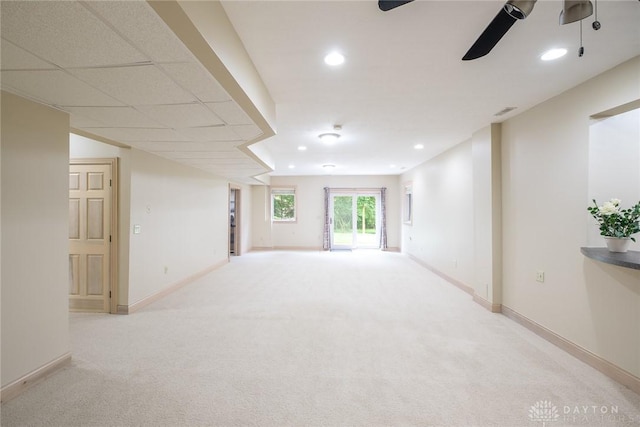 337 Yorkshire Ln, Beavercreek Twp, OH 45385 - unfurnished room featuring light colored carpet, ceiling fan, and recessed lighting