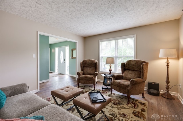 9256 Amchar Ct, Dayton, OH 45458 - living room featuring wood finished floors and a textured ceiling
