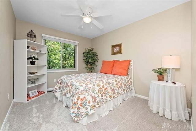 1027 W Bridlepath Ln, Miami Twp, OH 45140 - carpeted bedroom featuring baseboards and ceiling fan
