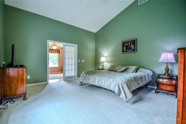 2690 Langtree Ln, Washington Twp, OH 45458 - carpeted bedroom featuring vaulted ceiling and baseboards
