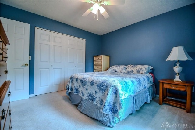 2690 Langtree Ln, Washington Twp, OH 45458 - carpeted bedroom featuring a closet and ceiling fan