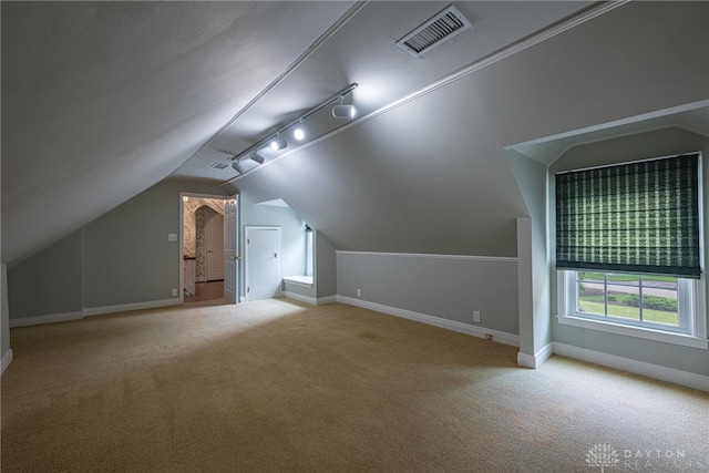 1919 Tait Circle Rd, Kettering, OH 45429 - additional living space with carpet and vaulted ceiling