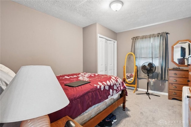 313 N High St, Wilmington, OH 45177 - bedroom with a closet, carpet, and a textured ceiling