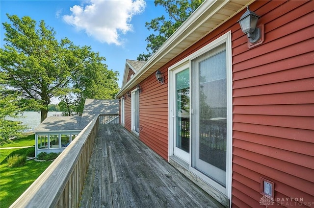 9113 Maple St, Huntsville, OH 43324 - view of wooden terrace