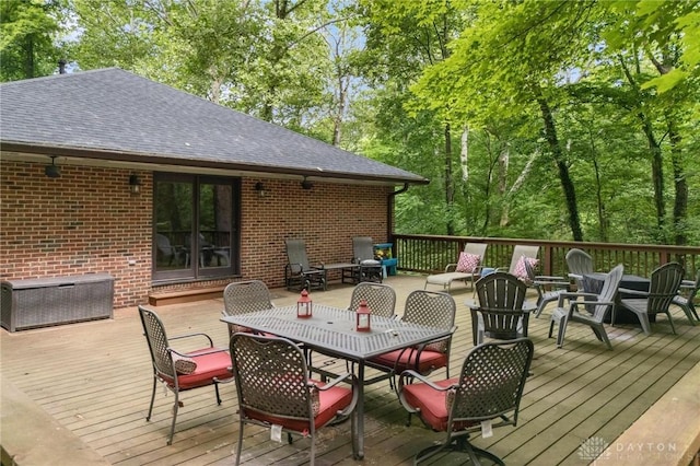 923 Lewis Creek Ct, Xenia, OH 45385 - wooden terrace with outdoor dining space