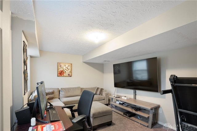 12052 Doe Run Ct, Springfield Twp, OH 45240 - living room featuring a textured ceiling and carpet