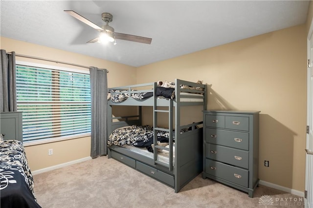 12052 Doe Run Ct, Springfield Twp, OH 45240 - bedroom with light carpet and a ceiling fan