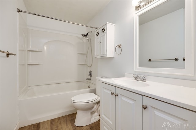 113 Marrett Farm Rd, Englewood, OH 45322 - bathroom with vanity, wood finished floors, and shower / bathtub combination
