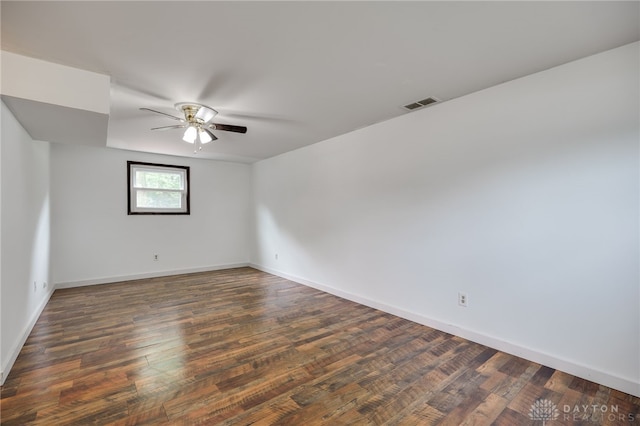 113 Marrett Farm Rd, Englewood, OH 45322 - unfurnished room with ceiling fan and dark wood-style floors