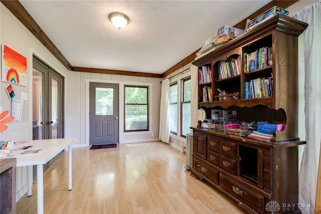 4675 Dearth Rd, Franklin Twp, OH 45005 - foyer entrance featuring light wood finished floors and french doors
