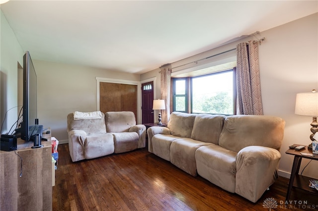4675 Dearth Rd, Franklin Twp, OH 45005 - living area with dark wood-style flooring