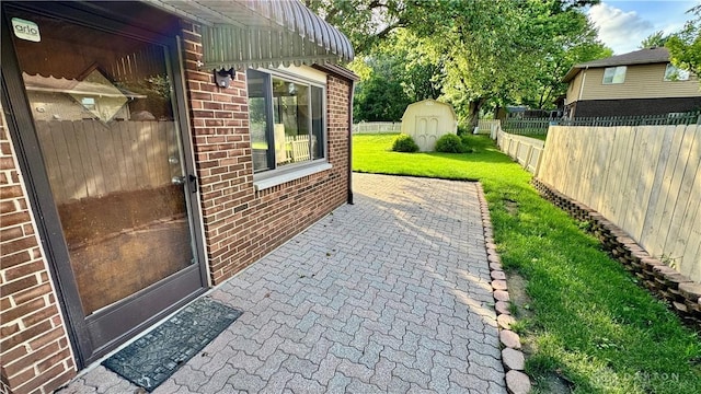 521 Park Ridge Dr, Centerville, OH 45459 - view of patio featuring a shed