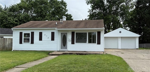 874 Bristol Dr, Vandalia, OH 45377 - view of front facade with a garage, an outdoor structure, and roof with shingles