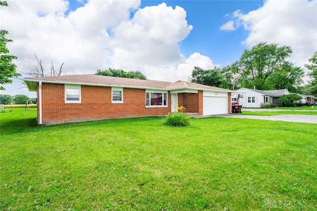 3878 State Route 49, Arcanum, OH 45304 - single story home featuring asphalt driveway, an attached garage, a front lawn, and brick siding