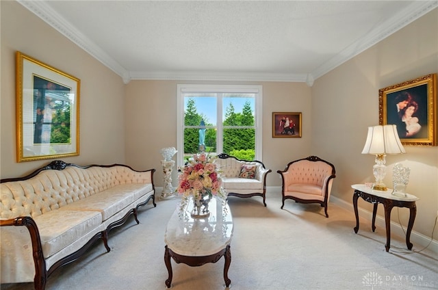 655 Devanshae Ct, Hamilton, OH 45013 - living area featuring ornamental molding and carpet floors