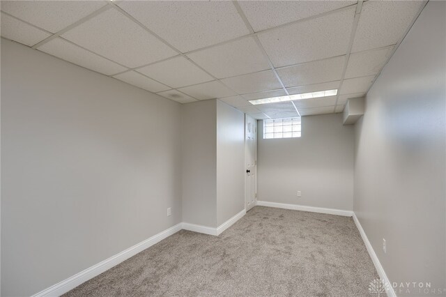 1603 Rosemont Blvd, Dayton, OH 45410 - basement with a paneled ceiling and light colored carpet