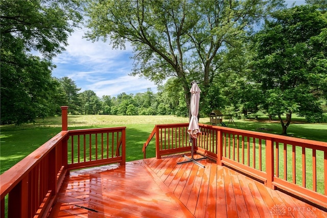 3201 Sears Rd, Spring Valley Twp, OH 45370 - deck featuring a yard and a playground