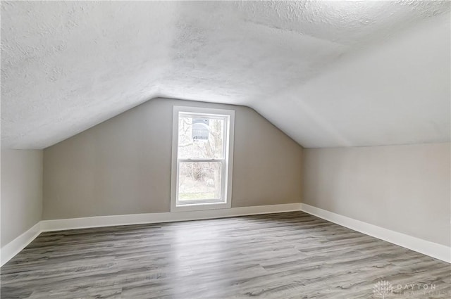 1601 Rausch Ave, Dayton, OH 45432 - additional living space with a textured ceiling, wood finished floors, and vaulted ceiling