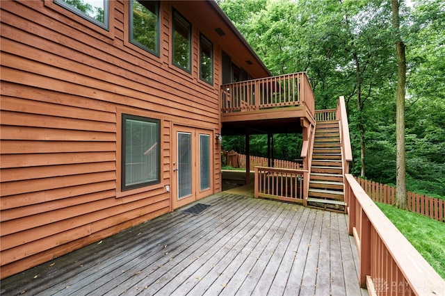 4911 Arabian Dr, Fairborn, OH 45324 - wooden deck featuring stairway