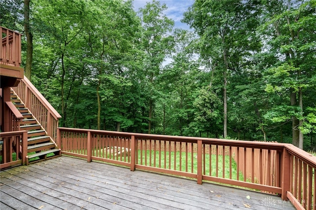 4911 Arabian Dr, Fairborn, OH 45324 - wooden deck featuring stairway