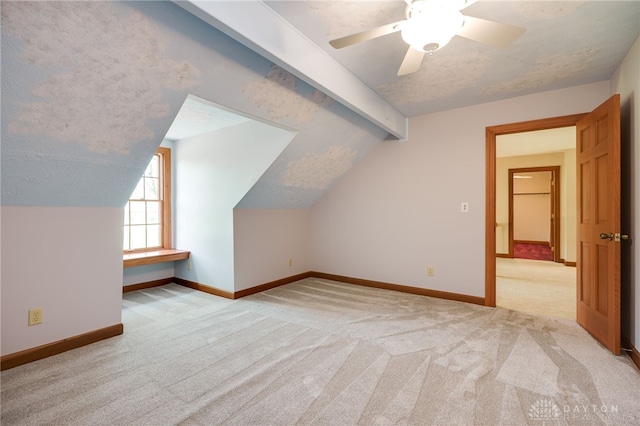 4911 Arabian Dr, Fairborn, OH 45324 - additional living space with carpet floors, a ceiling fan, and a textured ceiling