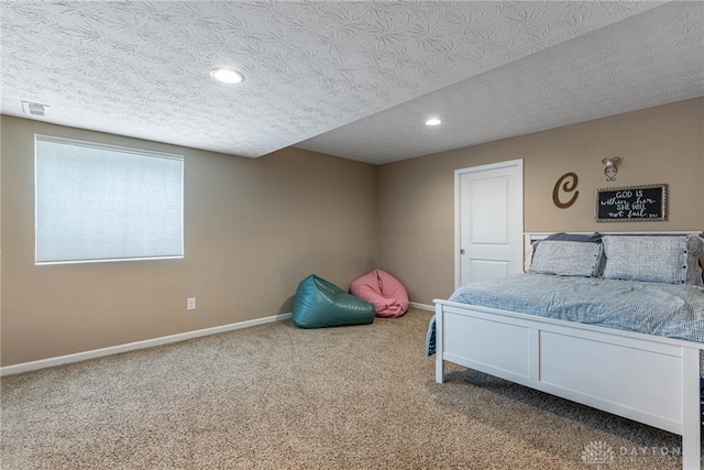 8695 Dijon Ct, Washington Twp, OH 45458 - bedroom featuring carpet floors, a textured ceiling, and recessed lighting