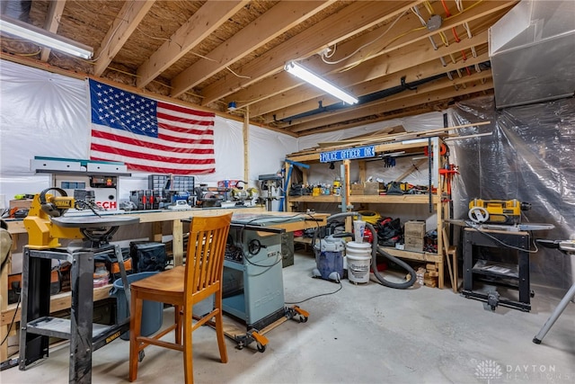 8695 Dijon Ct, Washington Twp, OH 45458 - unfinished below grade area featuring a workshop area