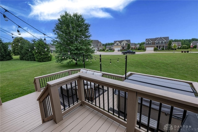 8695 Dijon Ct, Washington Twp, OH 45458 - wooden deck featuring a residential view and a lawn
