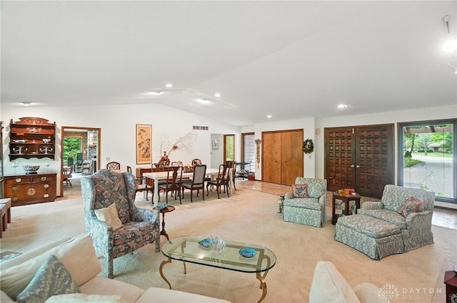 1917 Antrim Ct, Middletown, OH 45042 - carpeted living area with lofted ceiling and recessed lighting