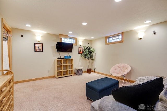4930 Wildoak Ct, Dayton, OH 45424 - sitting room with carpet floors, recessed lighting, and healthy amount of natural light