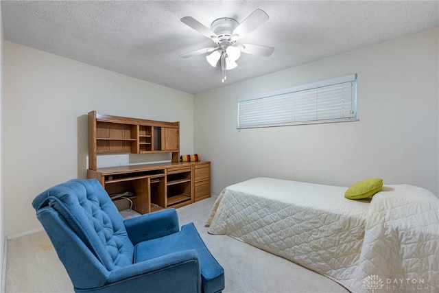 9131 Shawhan Dr, Centerville, OH 45458 - bedroom with carpet flooring, a ceiling fan, and a textured ceiling
