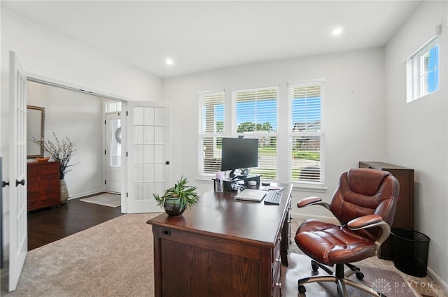 4835 Granada Ct, Liberty Twp, OH 45044 - carpeted office with french doors and recessed lighting