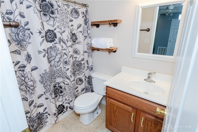 160 Worthington Dr, Germantown, OH 45327 - bathroom featuring vanity, tile patterned floors, and a shower with curtain