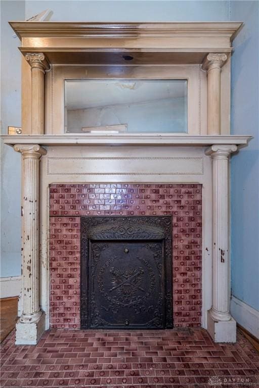 246 N D St, Hamilton, OH 45013 - detailed view of a tile fireplace