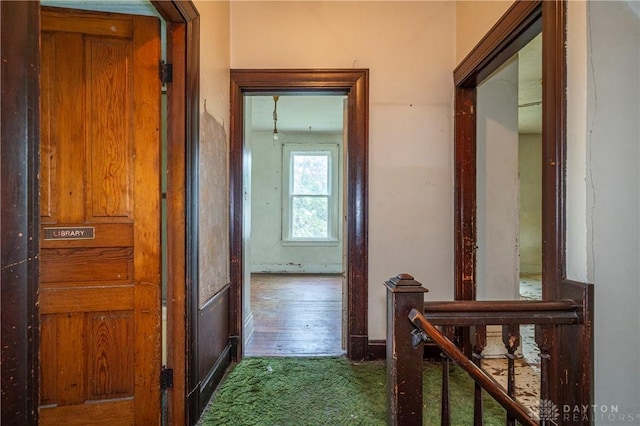 246 N D St, Hamilton, OH 45013 - hall featuring an upstairs landing and carpet flooring