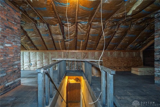 246 N D St, Hamilton, OH 45013 - unfinished attic with an upstairs landing