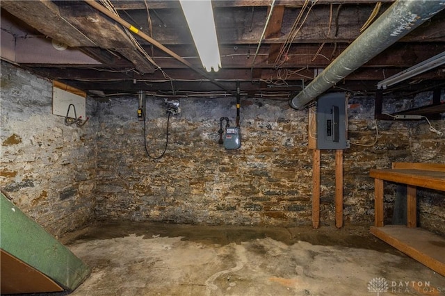 246 N D St, Hamilton, OH 45013 - unfinished basement with electric panel and gas meter