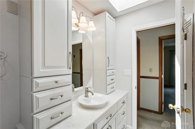 356 Saint James Pl, Springboro, OH 45066 - bathroom with vanity and a skylight