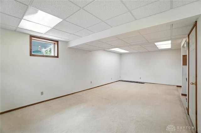356 Saint James Pl, Springboro, OH 45066 - basement with a drop ceiling and light carpet