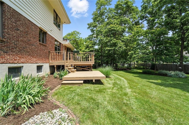 356 Saint James Pl, Springboro, OH 45066 - view of yard featuring a wooden deck and view of wooded area
