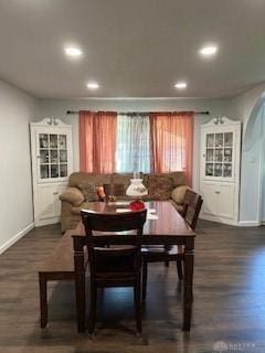 1006 Terracewood Dr, Englewood, OH 45322 - dining room with dark wood-type flooring, recessed lighting, and arched walkways